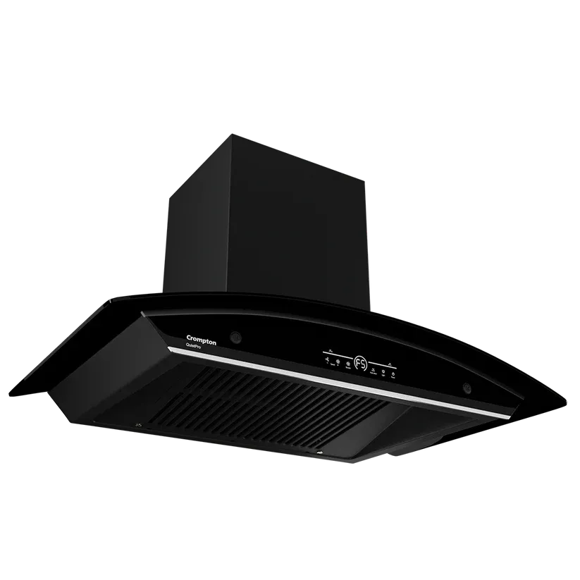 CHD-QPVC90FLE-MBL-Curved Wall Mounted Chimney QuietPro 90 cm