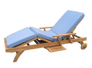 Classic Teak Chaise Lounge Cushion 4 Section