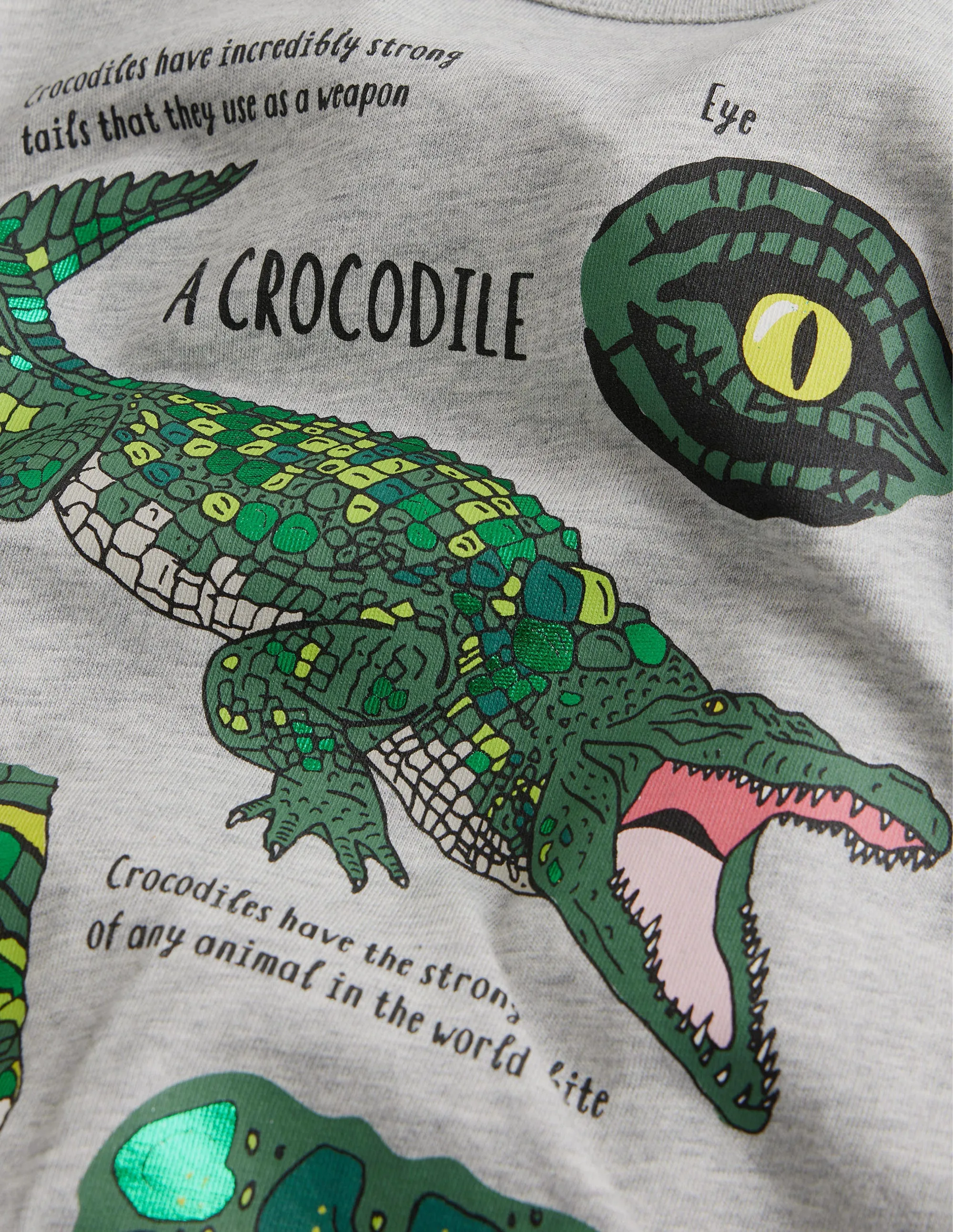 Crocodile T-shirt-Grey Marl Crocodiles