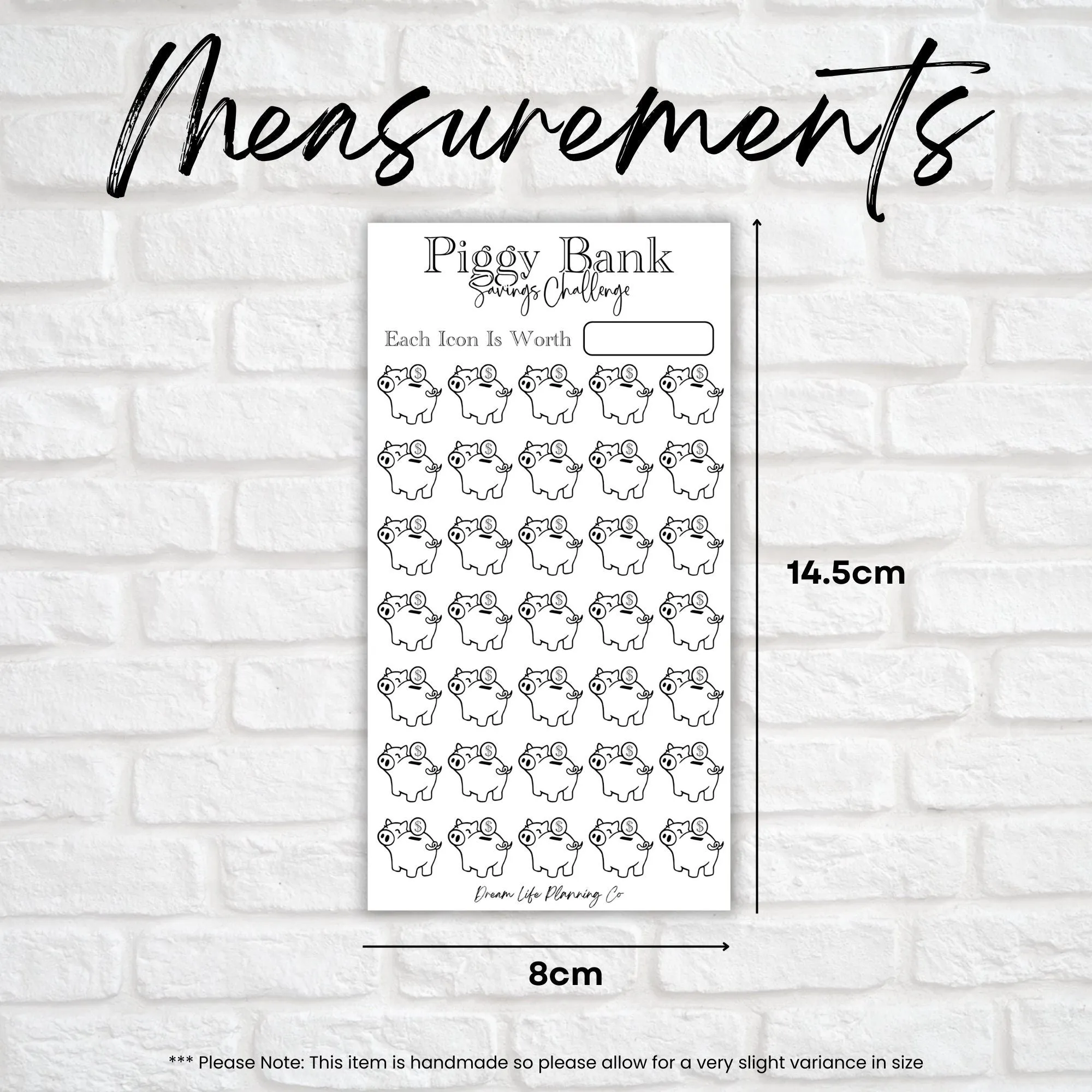 Cute Baby Animal Savings Challenge Cards