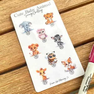 Cute Baby Animal Savings Challenge Cards