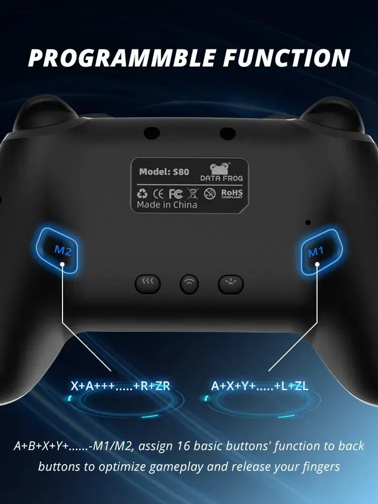 Data Frog Wireless Controller for Nintendo Switch Oled Lite 1000mah Battery Turbo Function