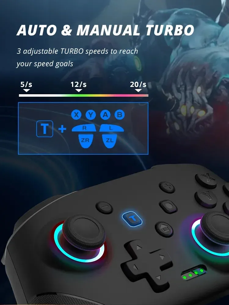 Data Frog Wireless Controller for Nintendo Switch Oled Lite 1000mah Battery Turbo Function