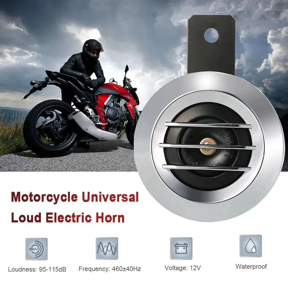 DC 12V 1.5A 105dB Universal Waterproof Motorcycle Round Electric Horn Motorcycle Accessories