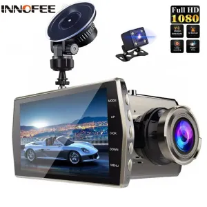 Dual Lens Dashcam Front Rear Night Vision Video Recorder G-Sensor Auto Registrator
