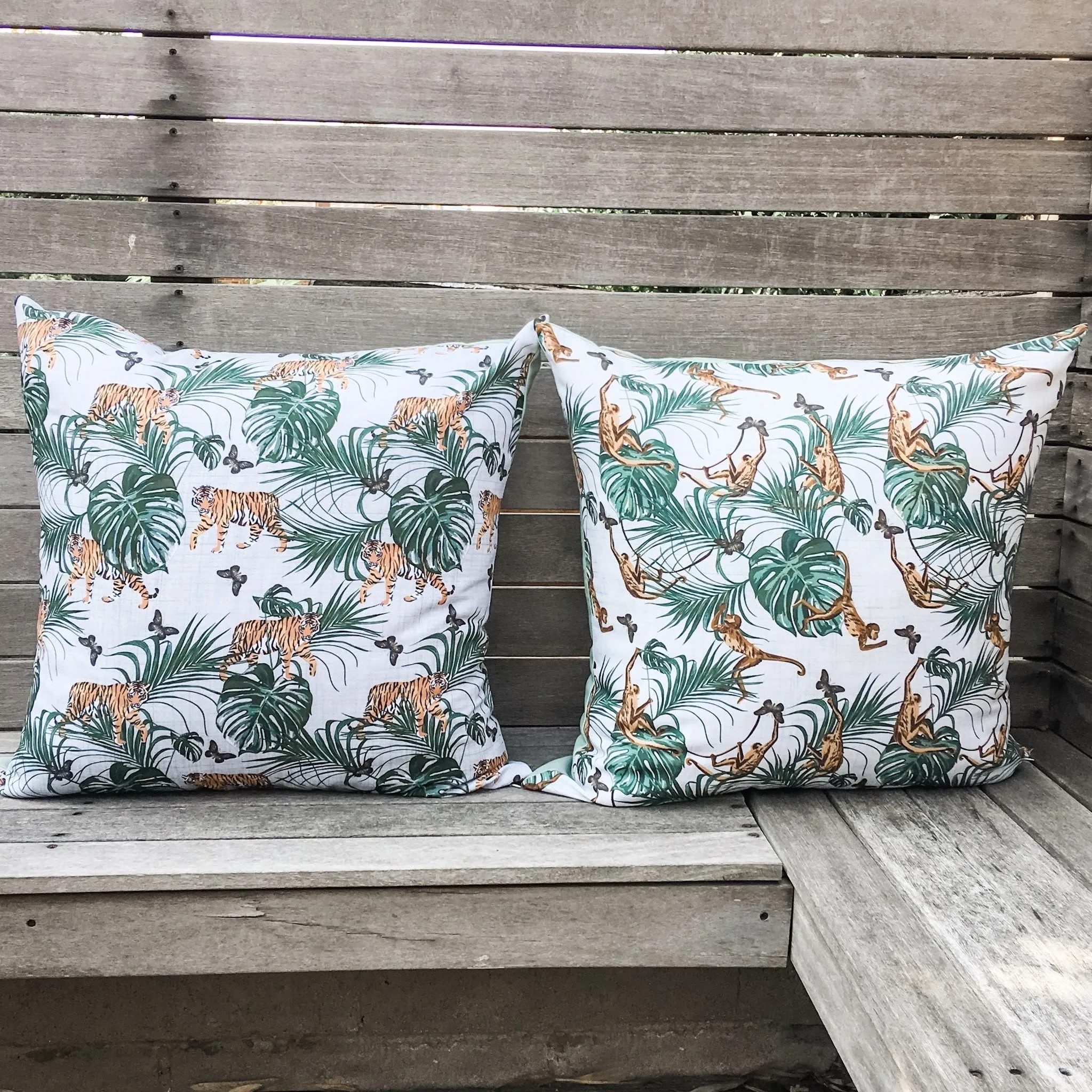 Extra Large 65cms Tiger Water Resistant Garden Floor Cushion Cover Scatter Pillow Cover Tropical Jungle Rainforest
