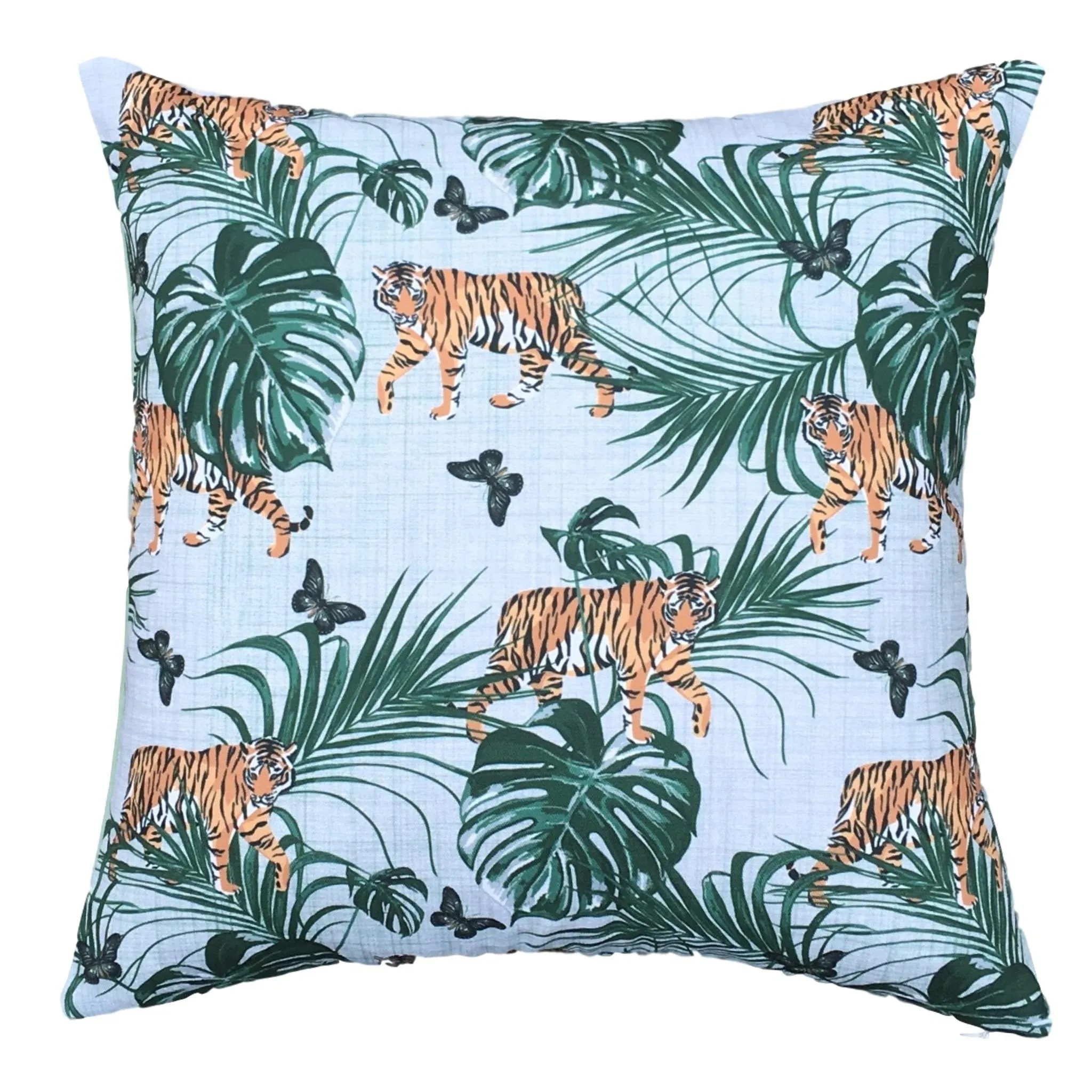 Extra Large 65cms Tiger Water Resistant Garden Floor Cushion Cover Scatter Pillow Cover Tropical Jungle Rainforest