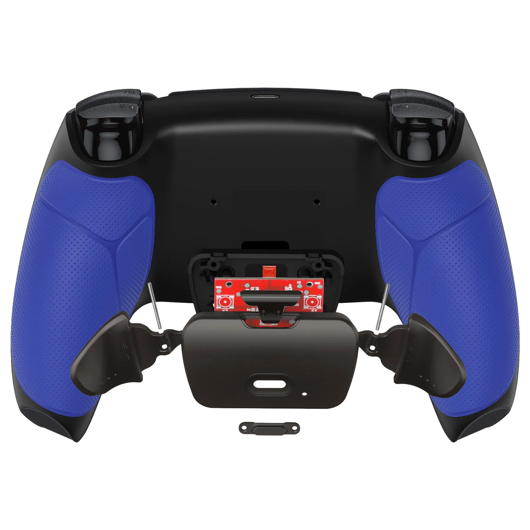 eXtremeRate Black Real Metal Buttons (RMB) Version RISE 2.0 Remap Kit for PS5 Controller BDM-010/020 - Rubberized Blue - XPFJ7007