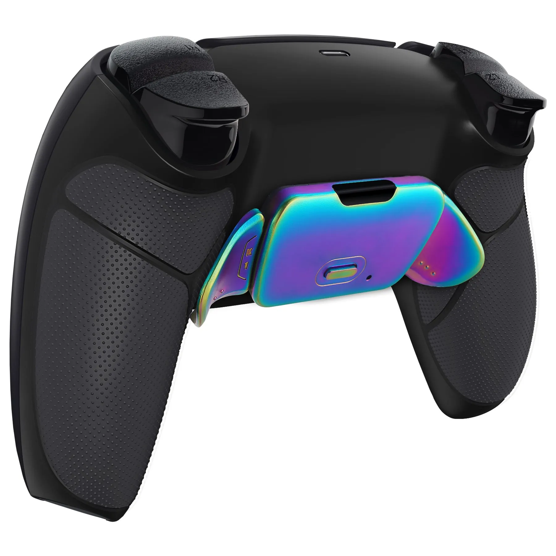 eXtremeRate Rainbow Aura Blue & Purple Real Metal Buttons (RMB) Version RISE 2.0 Remap Kit for PS5 Controller BDM-010/020 - Rubberized Black - XPFJ7011