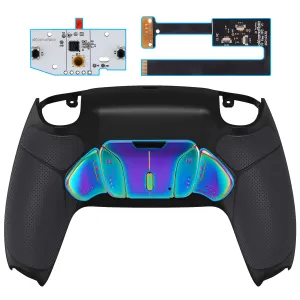 eXtremeRate Rainbow Aura Blue & Purple Real Metal Buttons (RMB) Version RISE4 Remap Kit for PS5 Controller BDM-010/020 - Rubberized Black - YPFJ7011