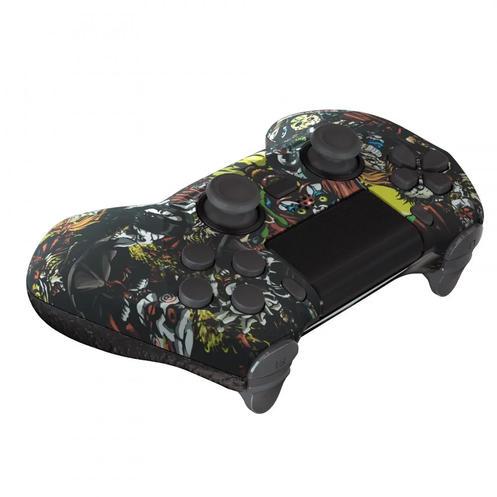 eXtremeRate Scary Party DECADE Tournament Controller (DTC) Upgrade Kit for PS4 Controller JDM-040/050/055, Upgrade Board & Ergonomic Shell & Back Buttons & Trigger Stops - Controller NOT Included - P4MG009
