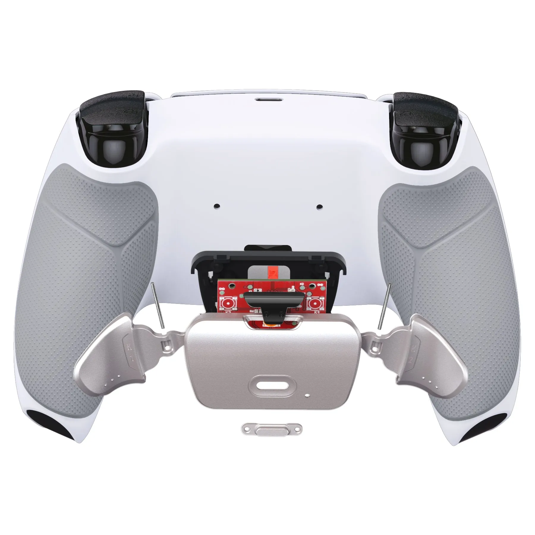 eXtremeRate Silver Real Metal Buttons (RMB) Version RISE 2.0 Remap Kit for PS5 Controller BDM-010/020 - Rubberized Gray - XPFJ7006