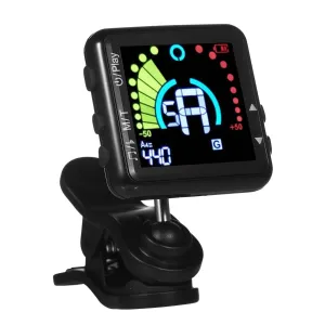 Guitar Tuner Rechargeable Tuner Clip On LED Color Display Professional Electric Guitar Tuner & Metronome for Guitar Accessories