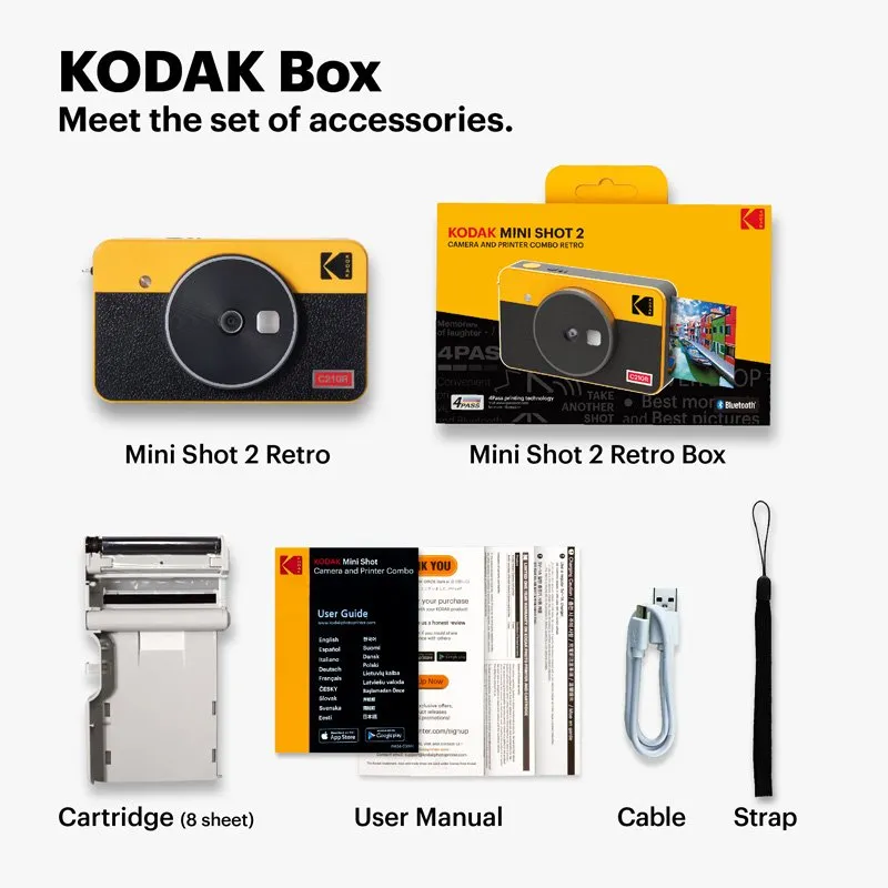 Kodak Instant Camera Mini Shot 2 Retro - White