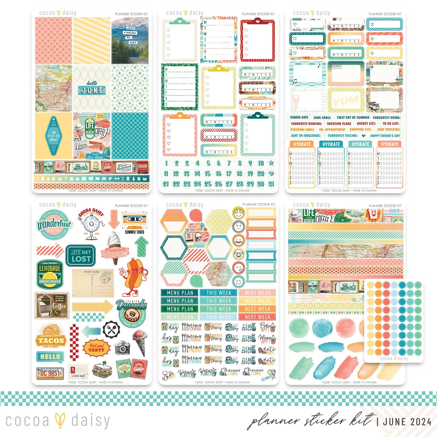 Let's Go Planner Stickers June 2024