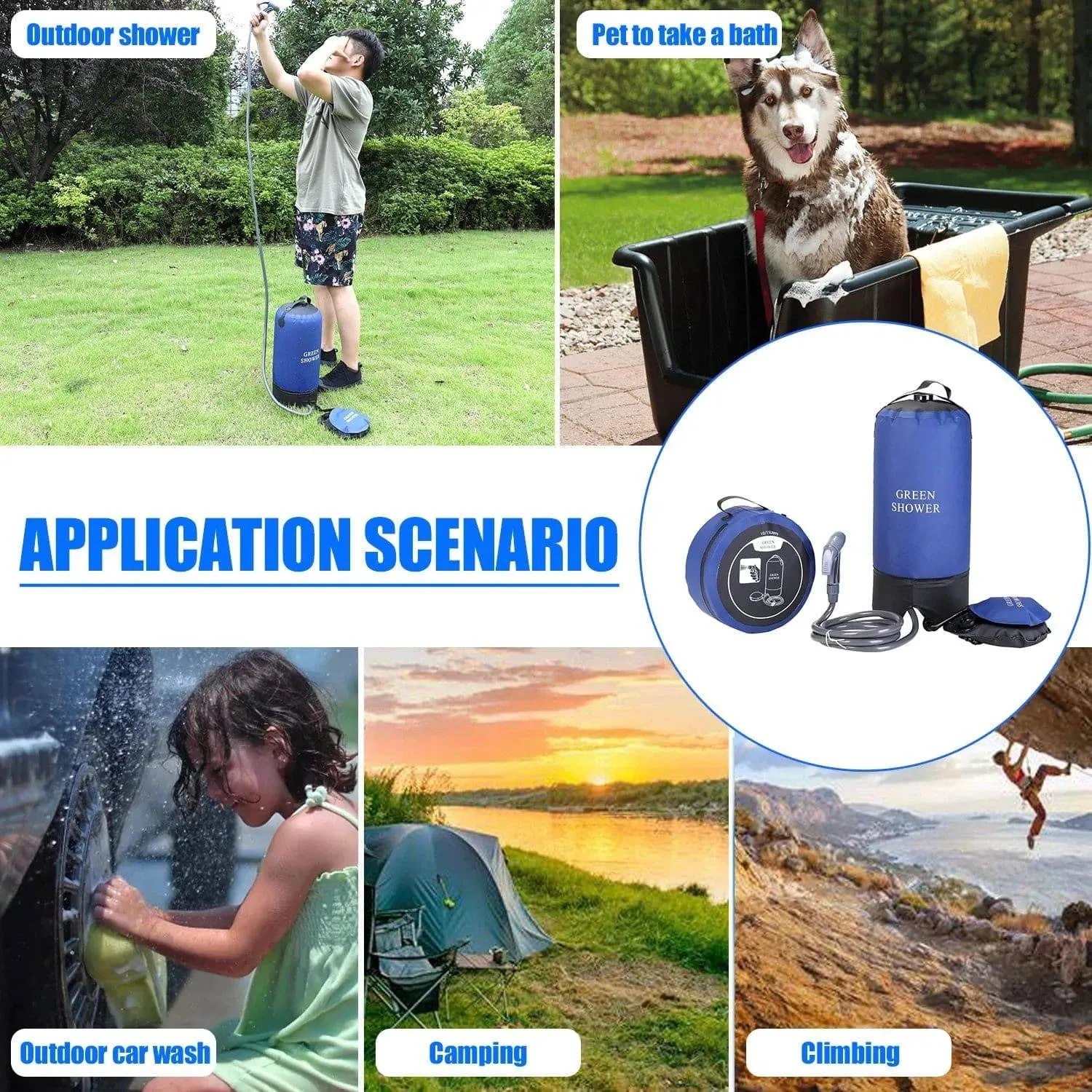 Lightweight Outdoor Inflatable Shower PVC Pressure Shower with Foot Pump Pressure Shower Water Bag For Beach Camping Hiking 2022
