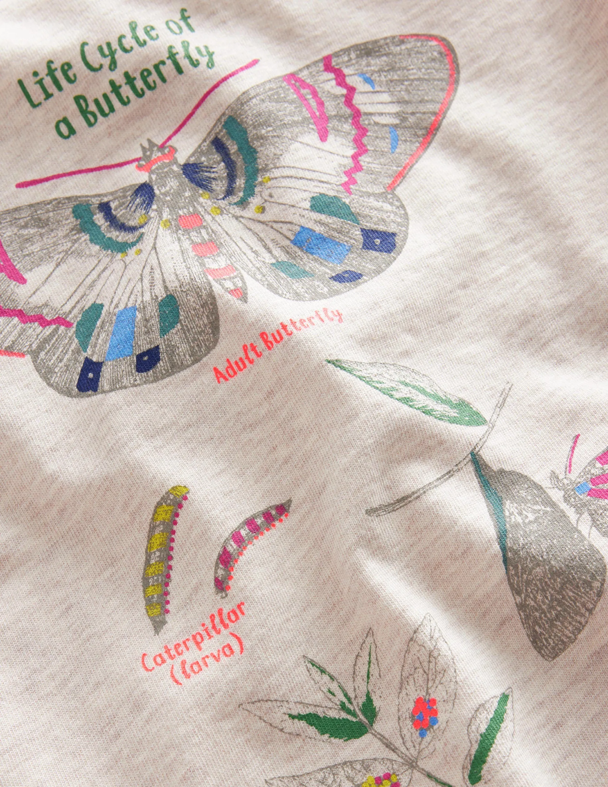Logo Educational T-shirt-Oatmeal Marl Butterfly