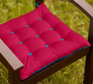 Lushomes Chair pads, Pink and Blue, driver seat cushion for car, dining chair cushion, cushion for car, tie up cushions for chairs, Cotton Cushion for Car(16 Inch x16 Inch, 9 Buttons, Single Pc)