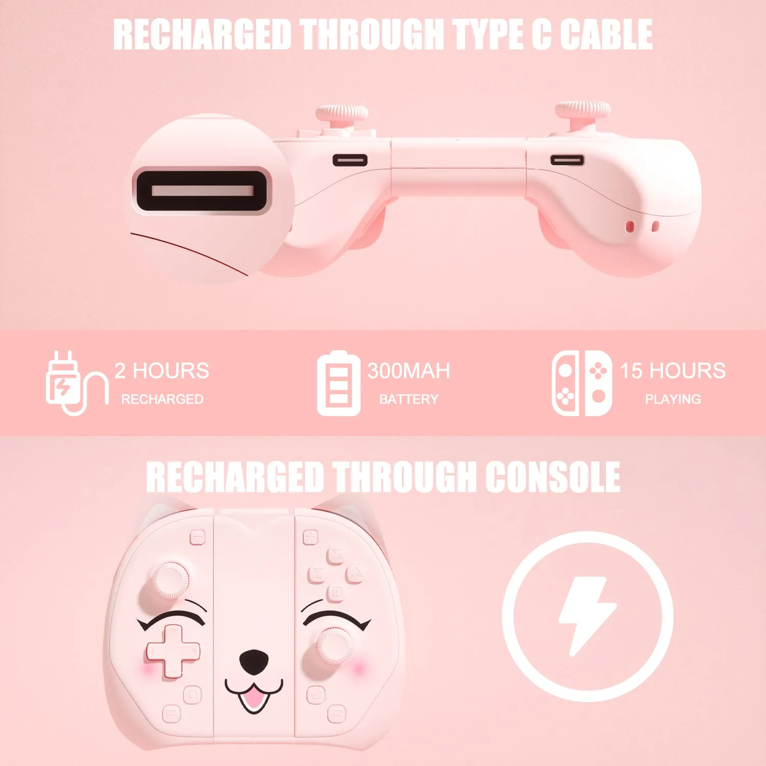 Mytrix Peachie - JoyPad for Nintendo Switch, the Newest Switch OLED, and Switch Lite