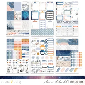 Nordic Skies Planner Sticker Kit January 2023