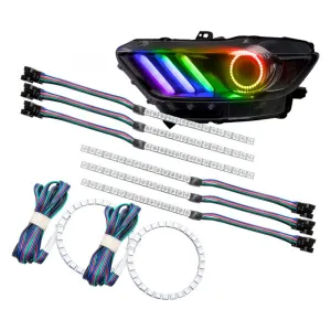 Oracle Headlight DRL   Halo Upgrade Kit Ford Mustang V6/GT/Shelby (15-17) [ColorSHIFT] w/ or w/o Controller