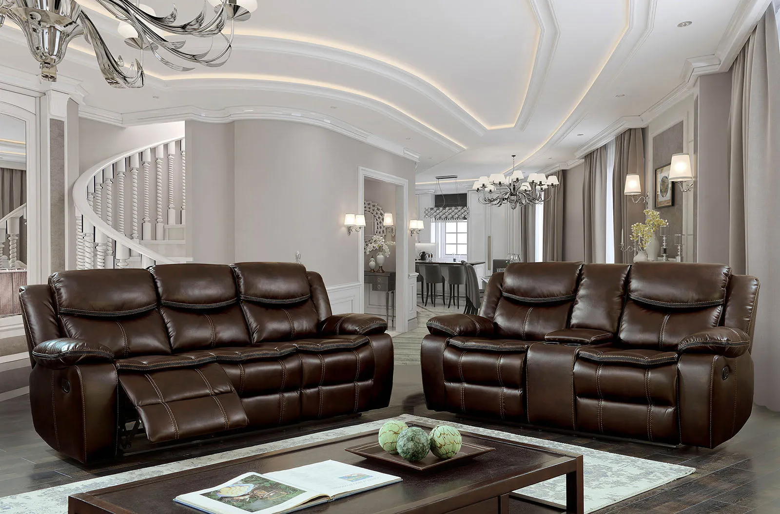 Pollux Brown Sofa   Love Seat