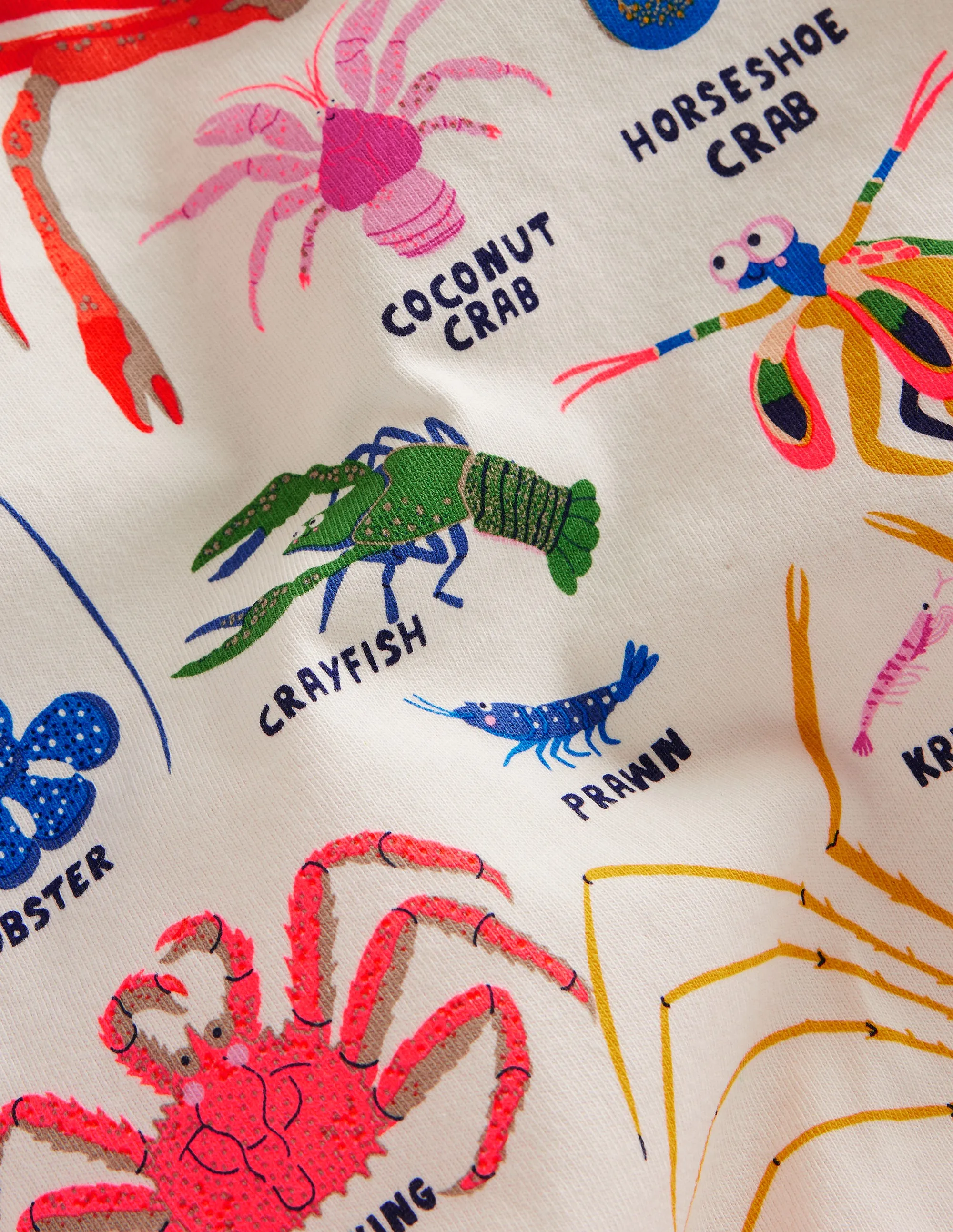 Printed Educational T-shirt-Ivory Crustaceans