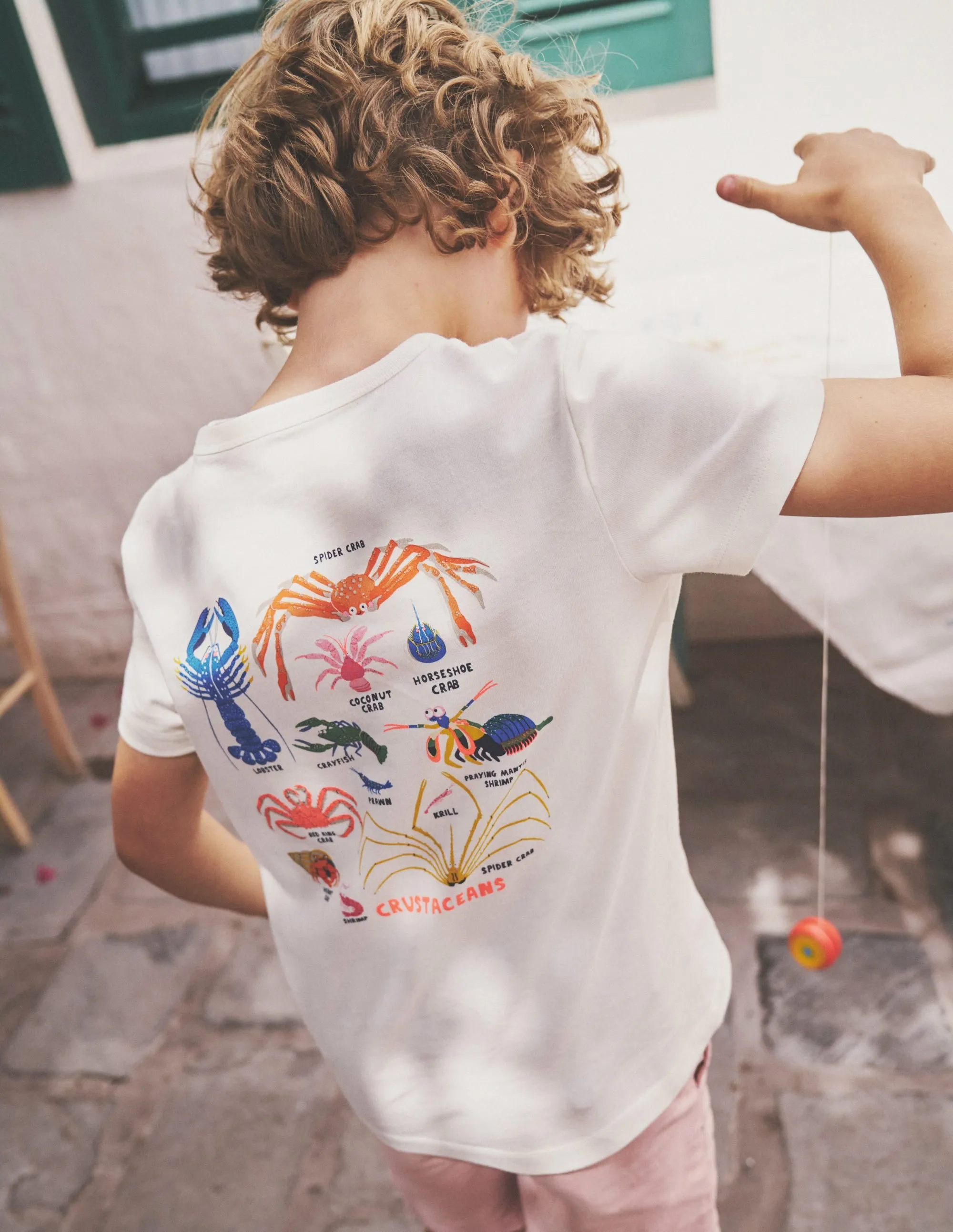 Printed Educational T-shirt-Ivory Crustaceans
