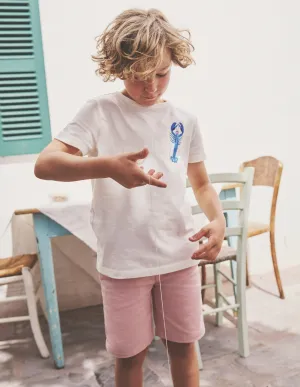 Printed Educational T-shirt-Ivory Crustaceans