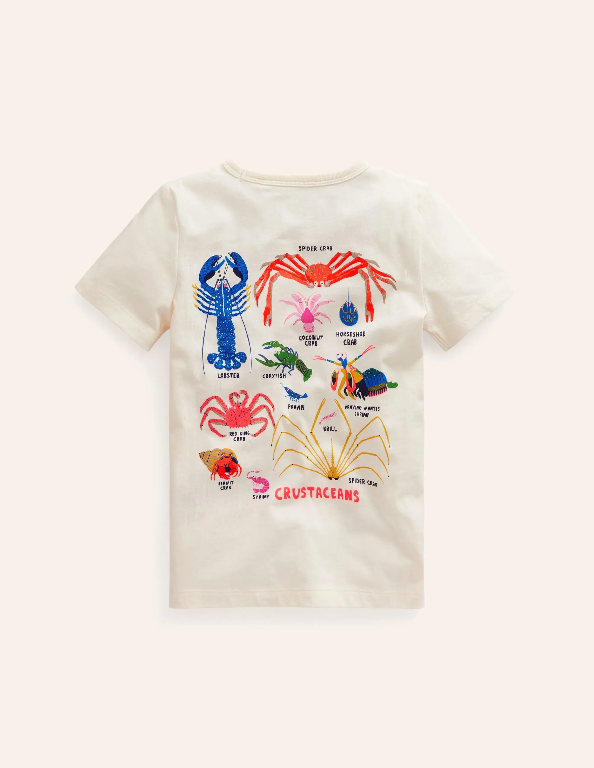 Printed Educational T-shirt-Ivory Crustaceans