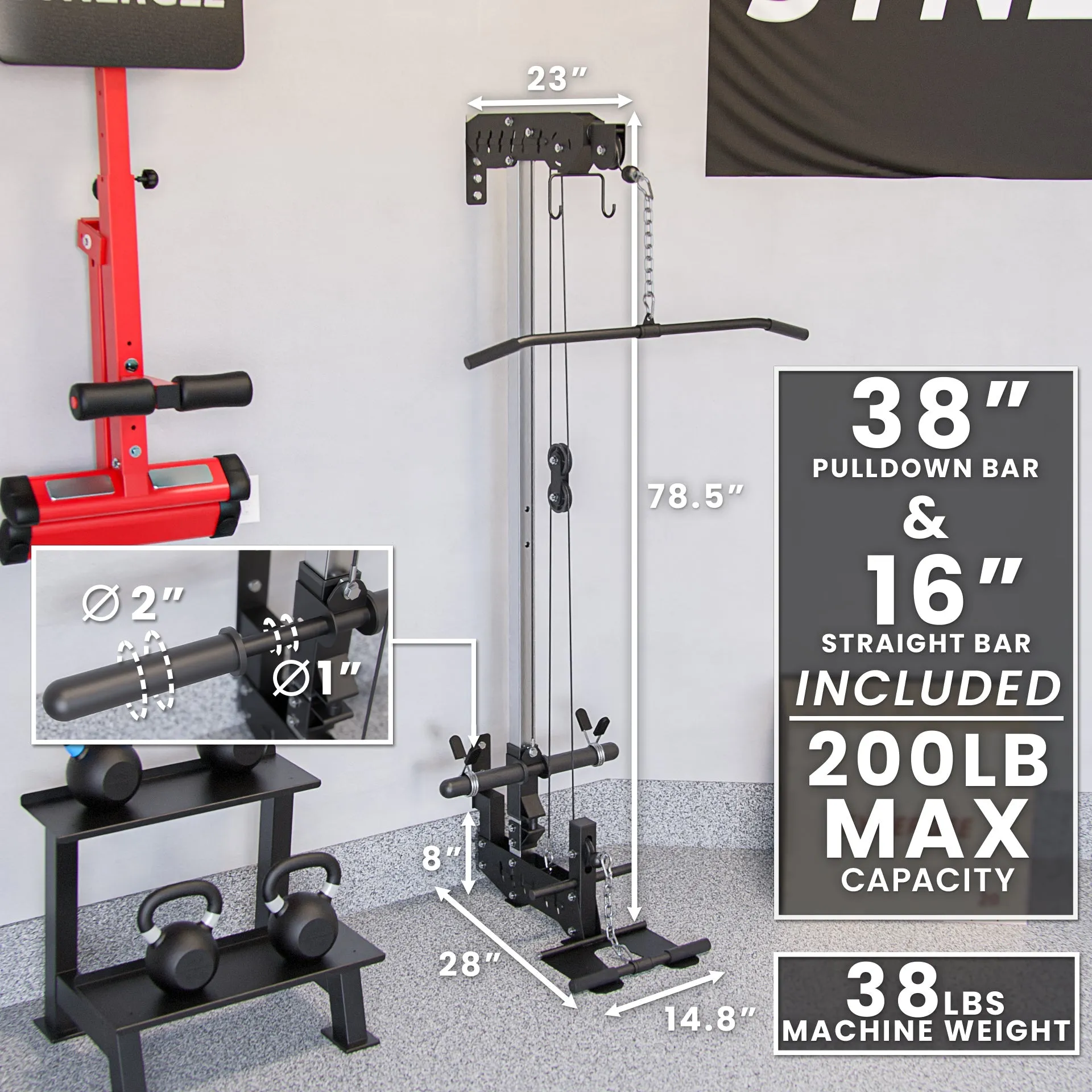 Synergee Wall Mounted Lat Pulley Machine