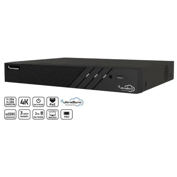 TruVision 8 Channel Network Video Recorder, 2TB, TVN-1208S-2T