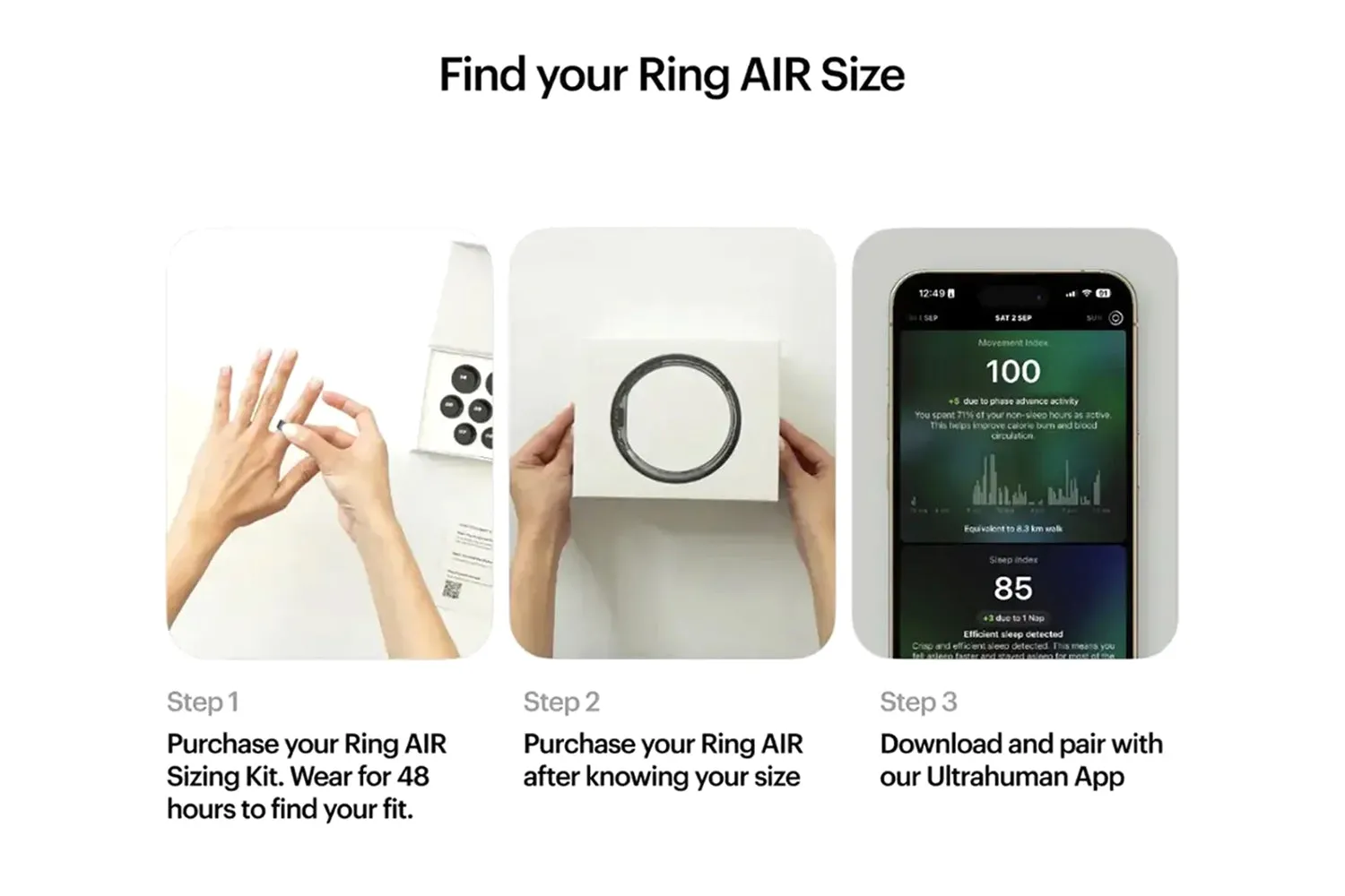 Ultrahuman Air Smart Ring | Size 9 | Aster Black