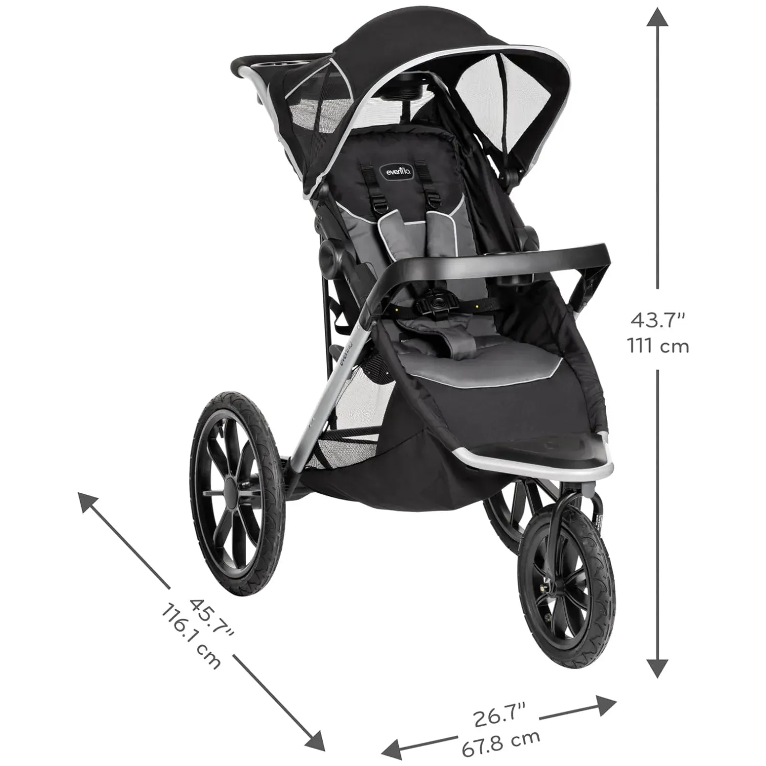 Victory Plus Jogger Stroller Travel System - Grey/Black