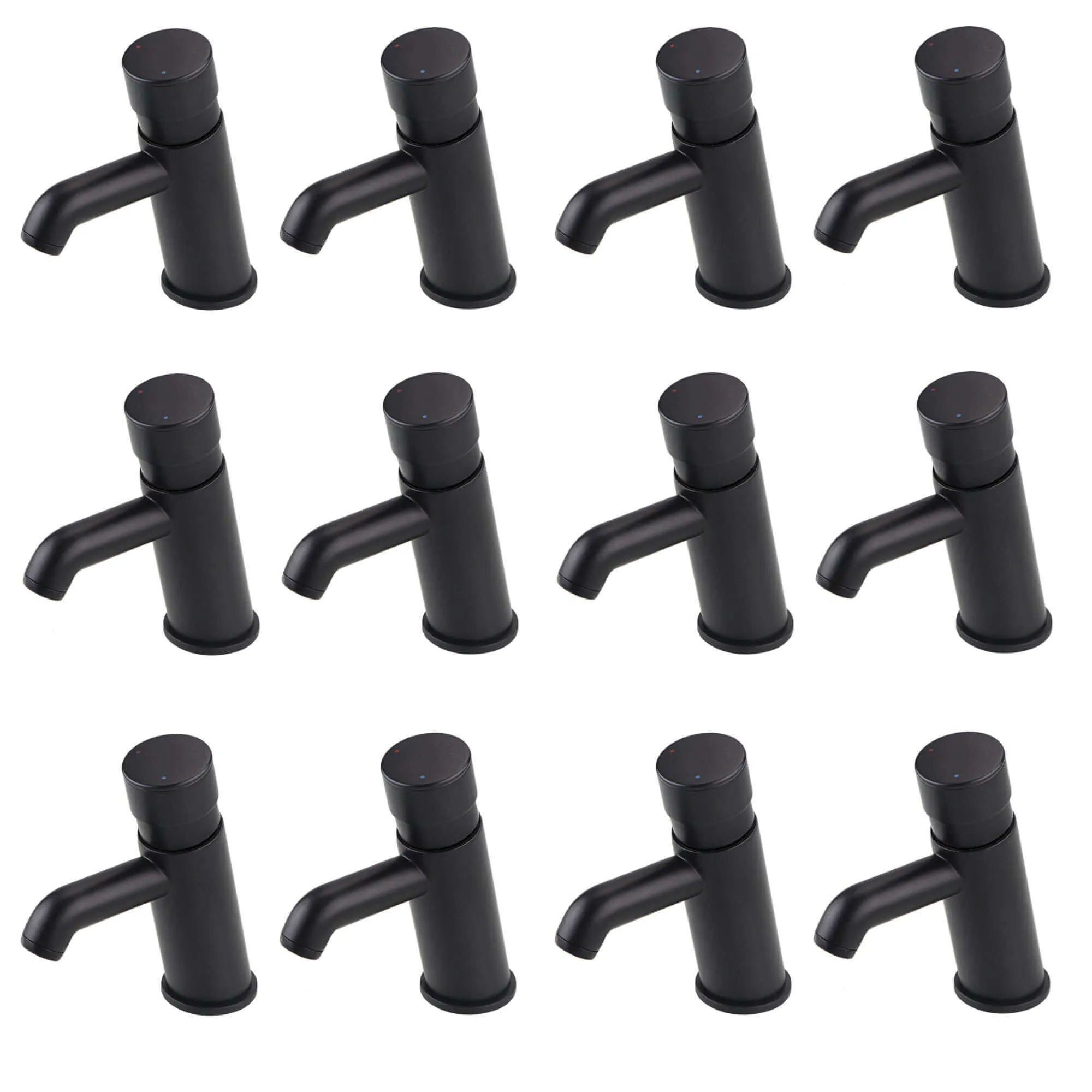 Vision mono non concussive time adjustable basin mixer tap modern - black - 12 pack