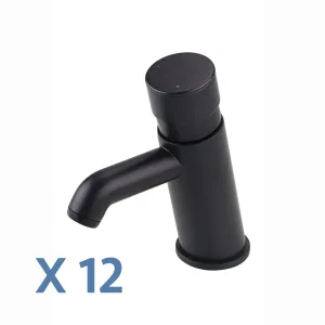 Vision mono non concussive time adjustable basin mixer tap modern - black - 12 pack