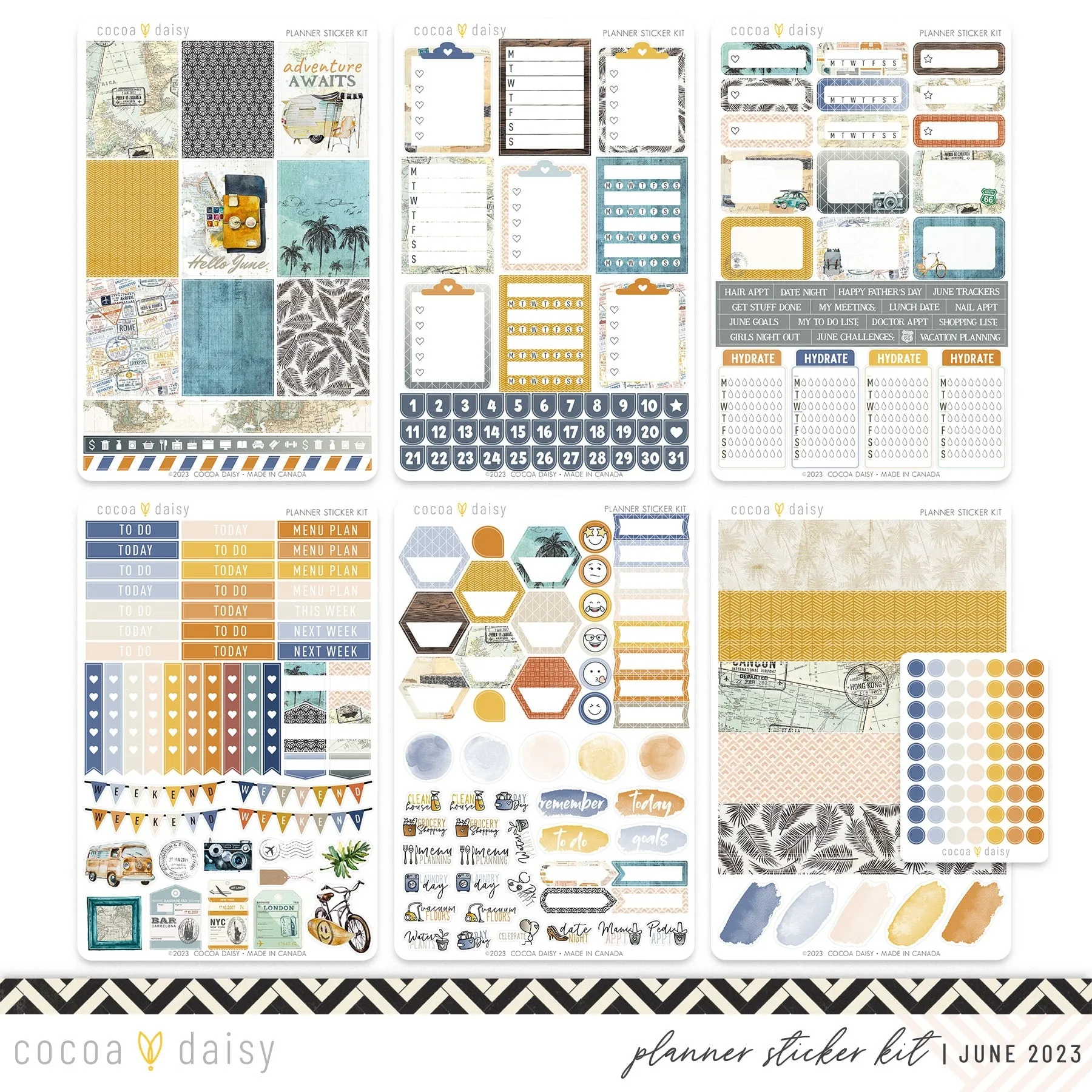 Wander Planner Sticker Kit June 2023