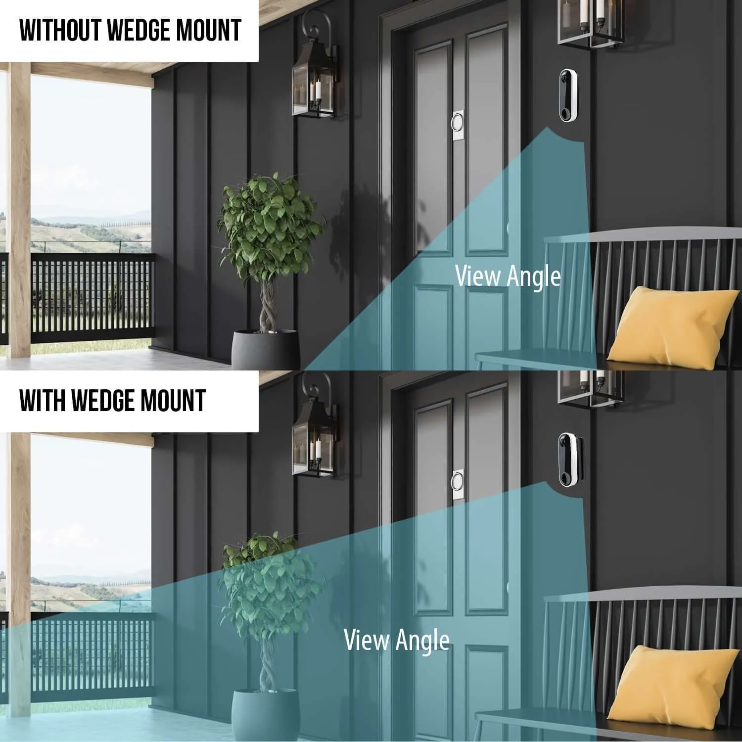 Wasserstein Horizontal Wedge Wall Mount for Arlo Essential Wire-Free Video Doorbell