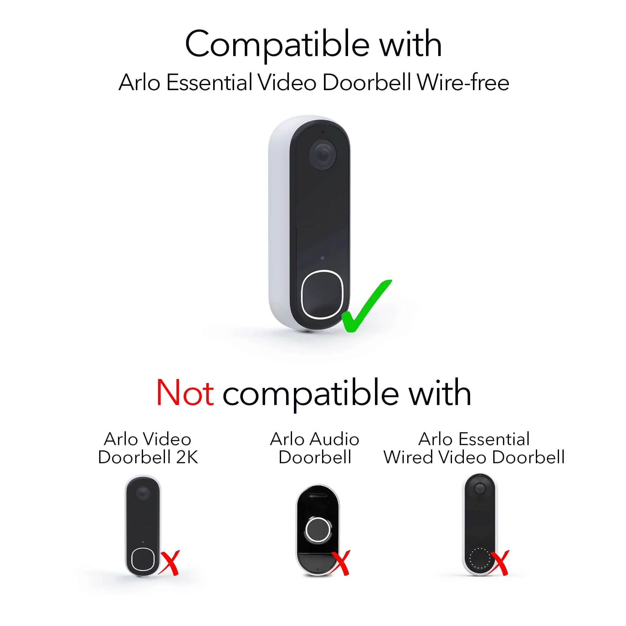 Wasserstein Horizontal Wedge Wall Mount for Arlo Essential Wire-Free Video Doorbell