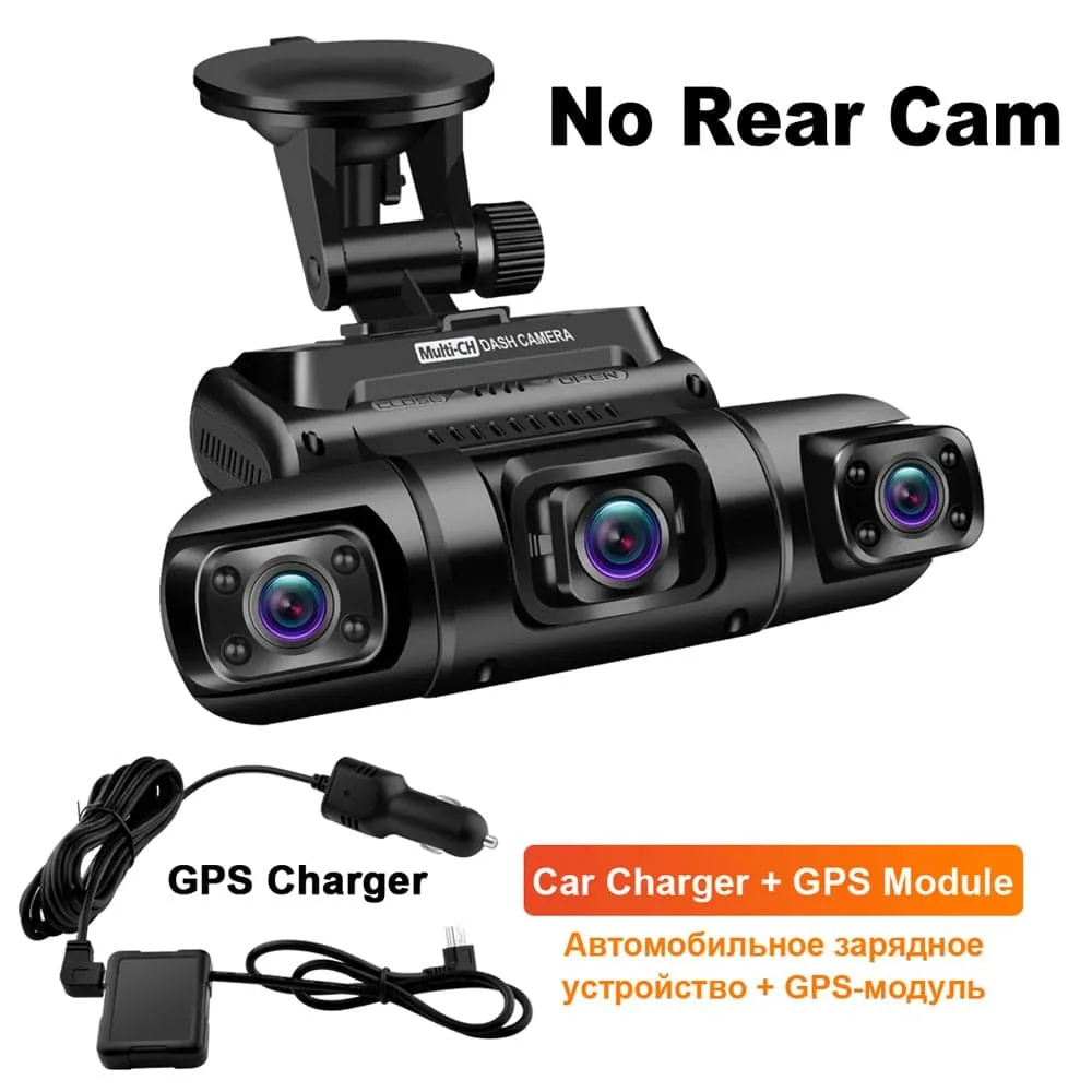 WiFi GPS Car DVR Dual Lens 8 Infrared Light Night Vision 3 Lens 170 Degree Dash Cam Car Camera 4 Channel
