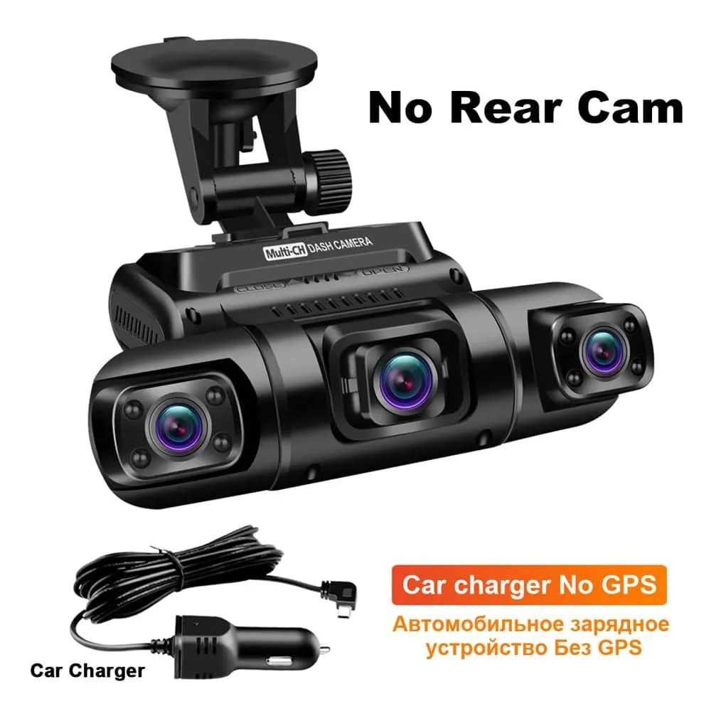 WiFi GPS Car DVR Dual Lens 8 Infrared Light Night Vision 3 Lens 170 Degree Dash Cam Car Camera 4 Channel
