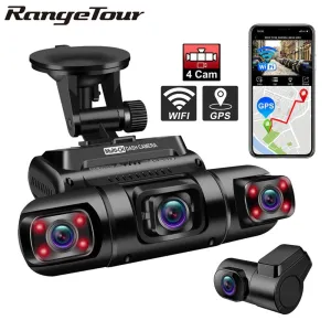 WiFi GPS Car DVR Dual Lens 8 Infrared Light Night Vision 3 Lens 170 Degree Dash Cam Car Camera 4 Channel