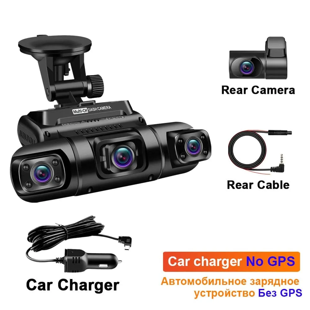 WiFi GPS Car DVR Dual Lens 8 Infrared Light Night Vision 3 Lens 170 Degree Dash Cam Car Camera 4 Channel